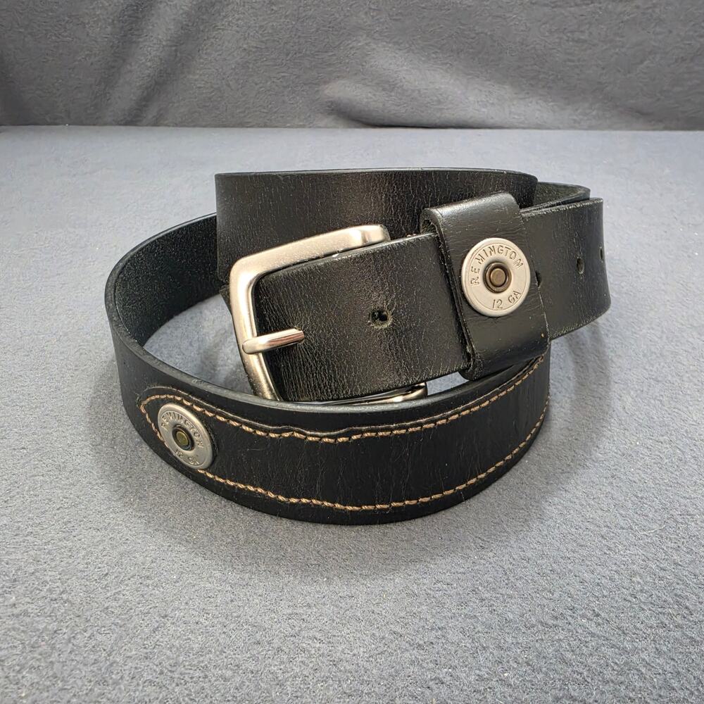 Remington Belt Mens 3X 50-52 Black Leather Shotgun Shell Concho Western